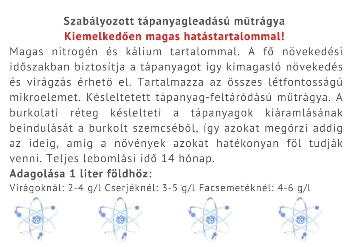 Osmocote műtrágya granulátum (400g) facsemetékhez, virágokhoz, cserjékhez