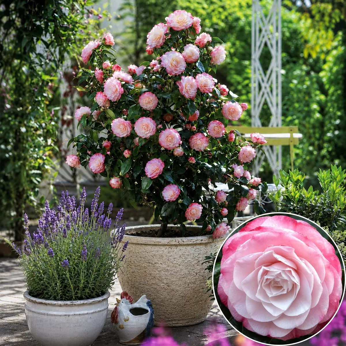Japán Kamélia „Desire” 30cm „Camellia japonica” (cserepes örökzöld díszcserje)