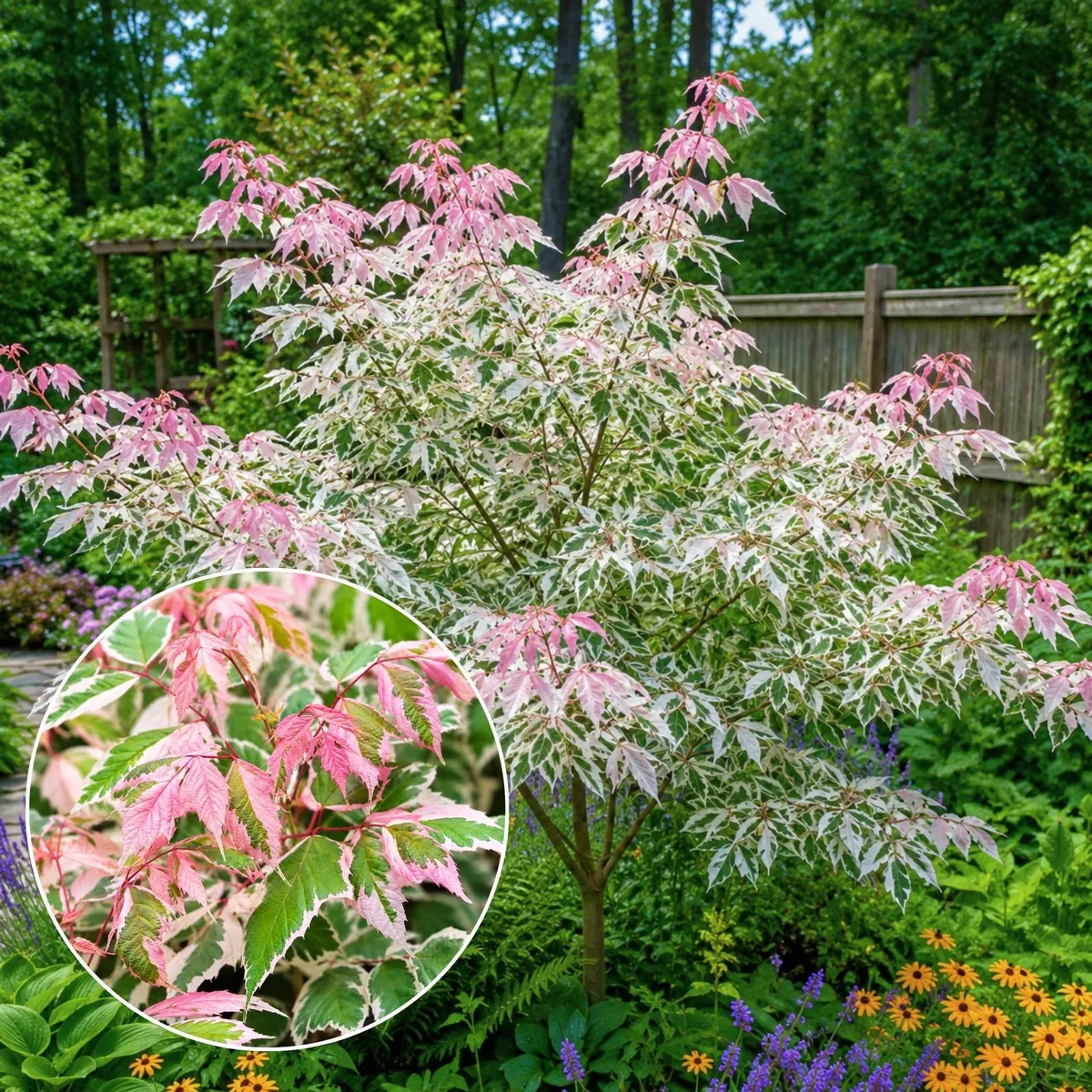 Rózsaszín levelű juhar ‘Flamingo’ 100cm „Acer negundo” (Prémium Díszfaáru)