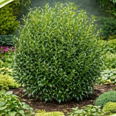 Babérmeggy Sofia 30 cm „Prunus Laurocerasus” (cserepes örökzöld dísznövény)